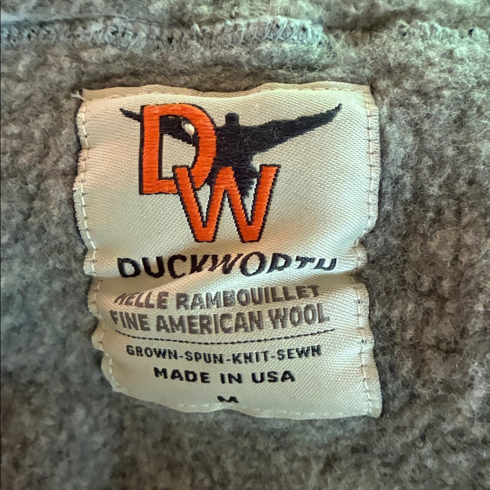 Duckworth Sweater Women's M Gray Loose Turtleneck Merino Wool Made in USA